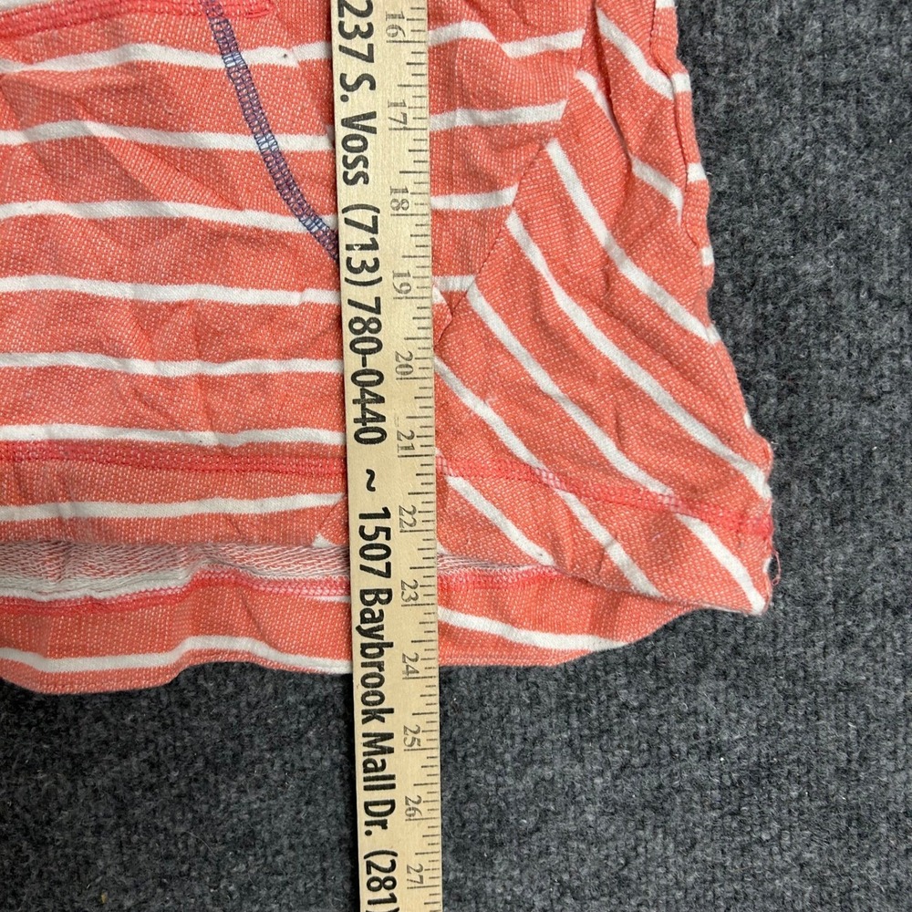 Columbia Hoodie Womens XS Orange White Striped V-Neck Casual Pullover Stained - Picture 2 of 8